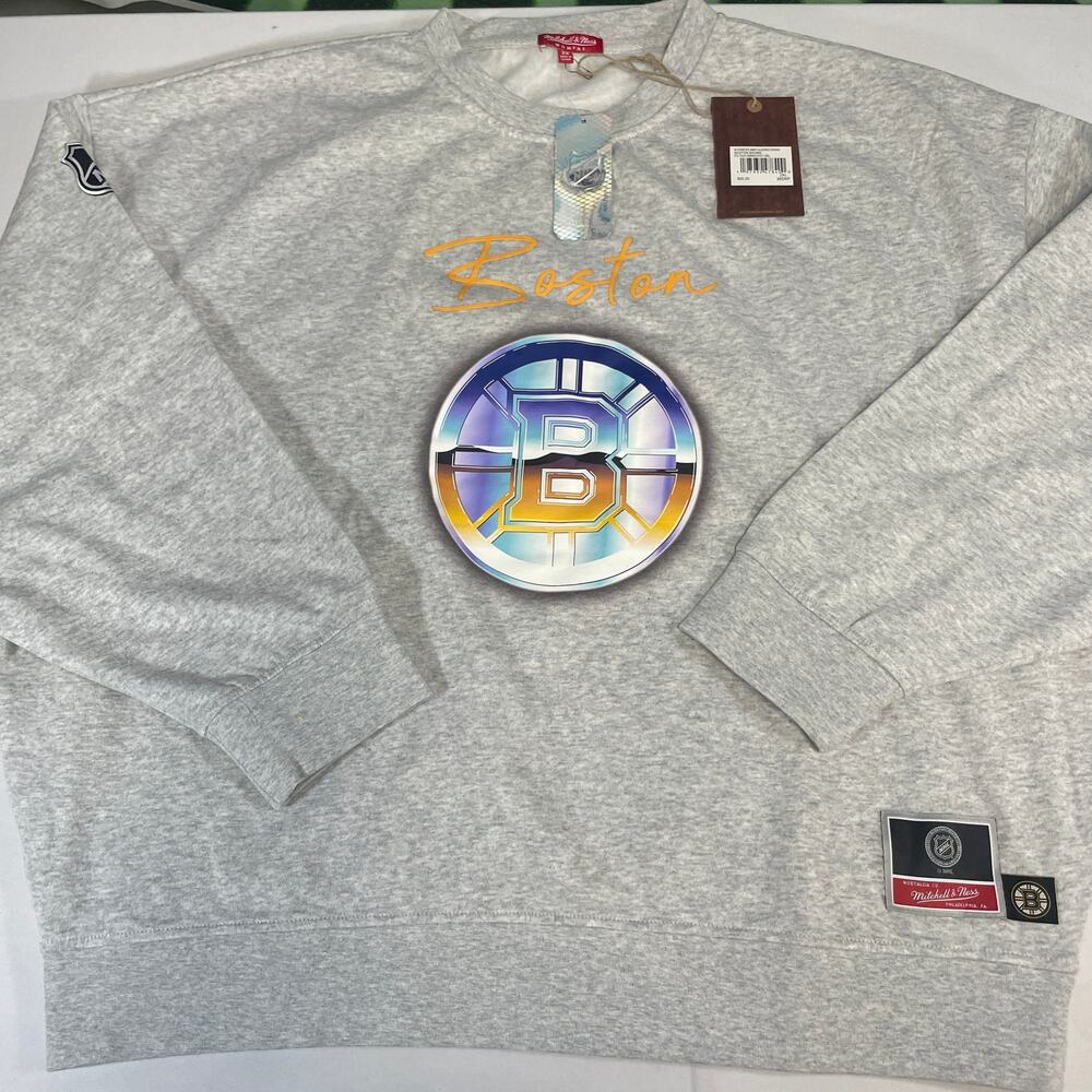 Boston Bruins Mitchell & Ness Women's Crewneck Sweatshirt Size 2XL NWT